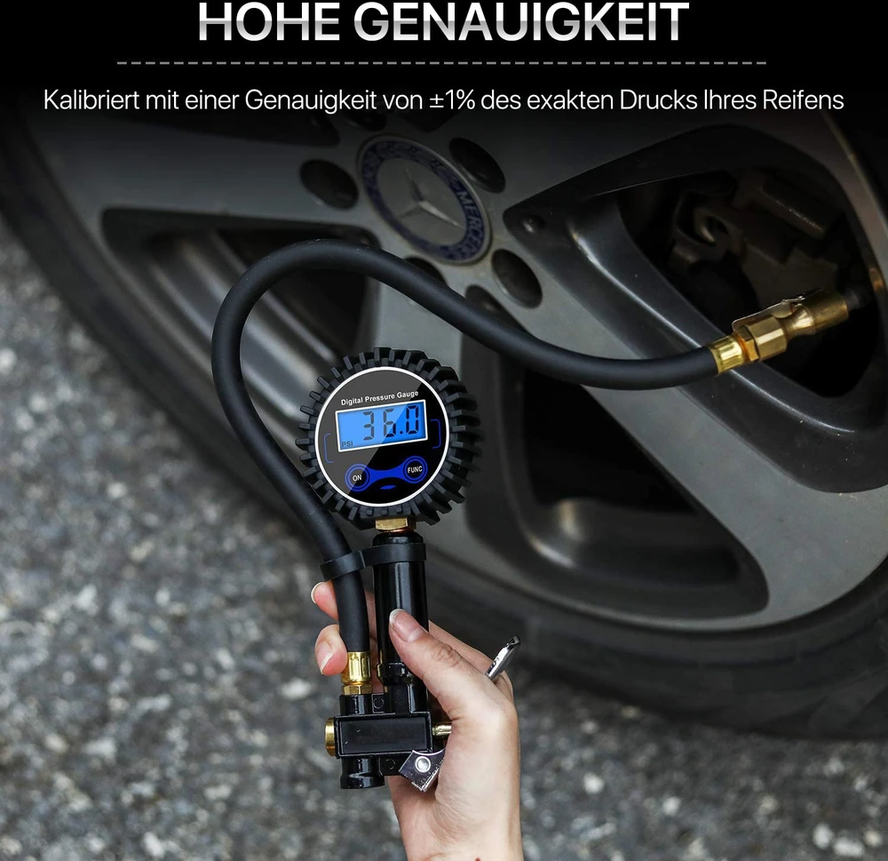Colisal skaitmeninis padangų slėgio matuoklis 200 psi su LCD ekranu, 220028