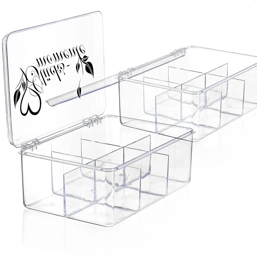 COM-FOUR arbatos dėžutės su 6 skyriais, 2 vnt., 21,5 × 15 × 9 cm