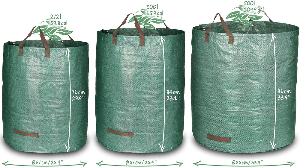 COM-FOUR sodo atliekų maišų rinkinys, 272 l, 300 l ir 500 l, 3 vnt.