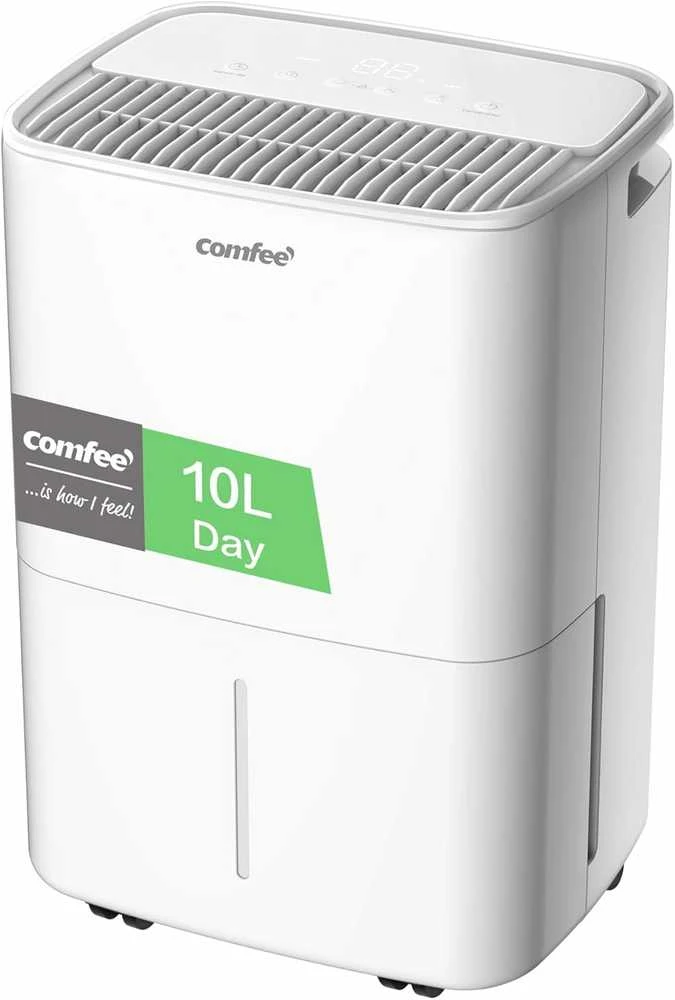 COMFEE' Aqua Dry oro sausintuvas 10 l/24 h, 31 m² patalpoms, 2,5 l bakelis, tylus, baltas