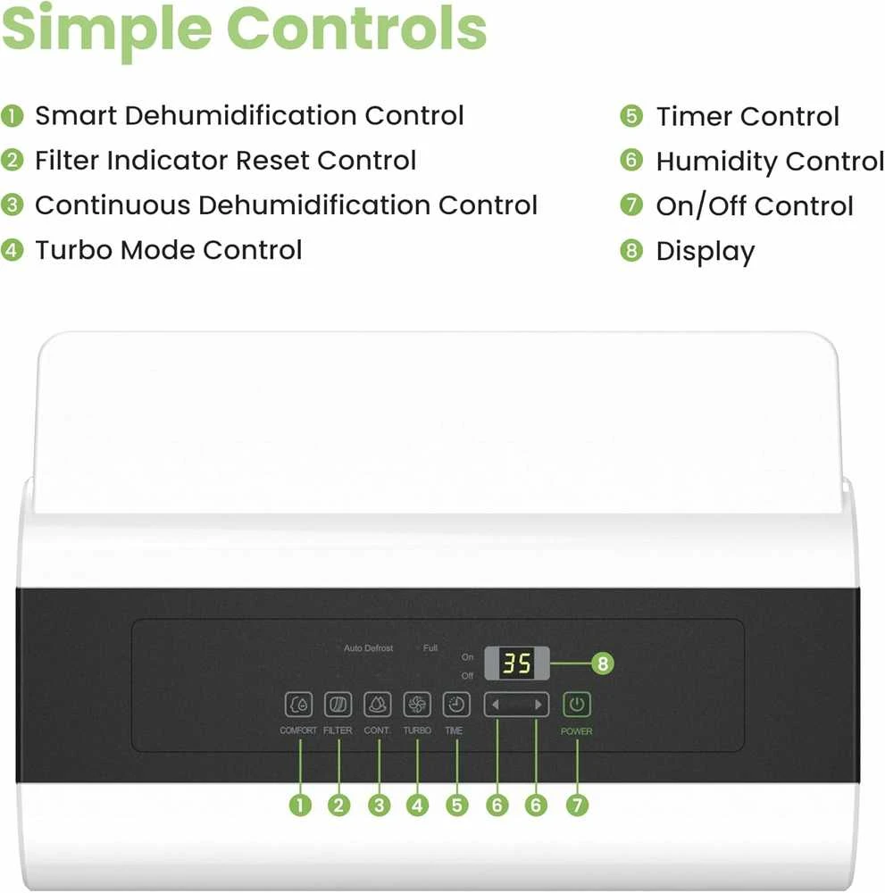 Comfee' MDDP-30DEN7 oro sausintuvas, 30 l/para, 73 m², baltas
