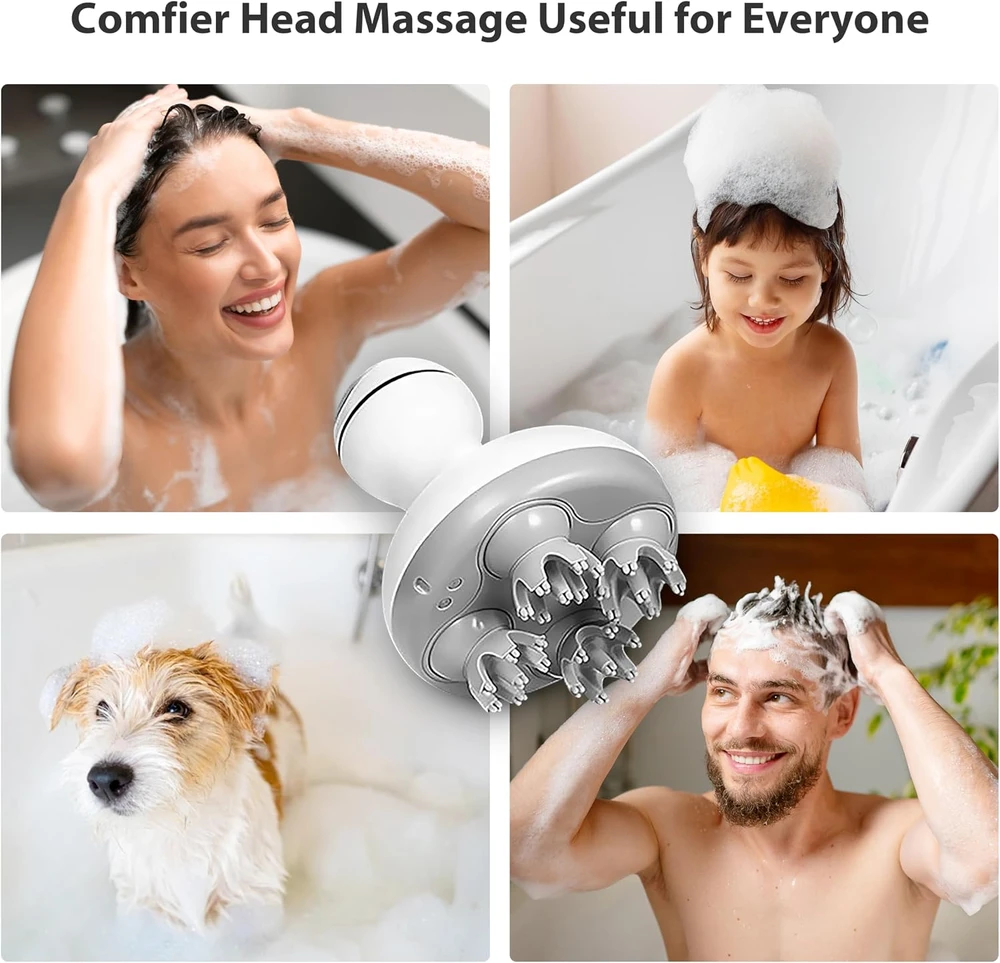 COMFIER belaidis galvos odos masažuoklis su 4 režimais, IPX7, CF-4902-EU