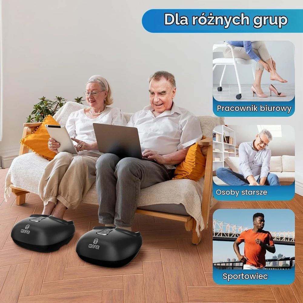 COMFIER elektrinis shiatsu pėdų masažuoklis su šildymu ir oro kompresija, CF-5212-EU