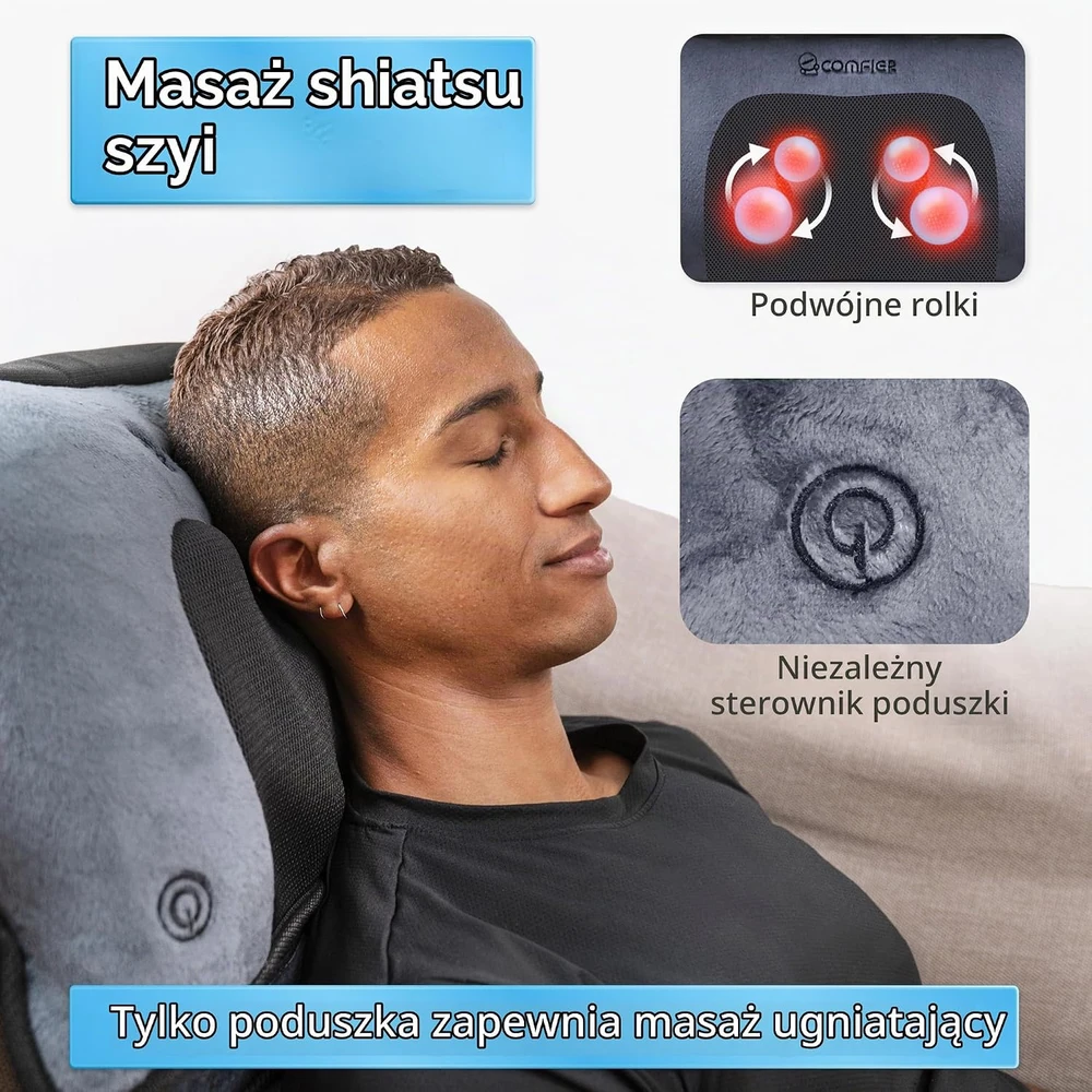 COMFIER masažinis kilimėlis su šildymu, 10 vibracinių variklių, 3603U