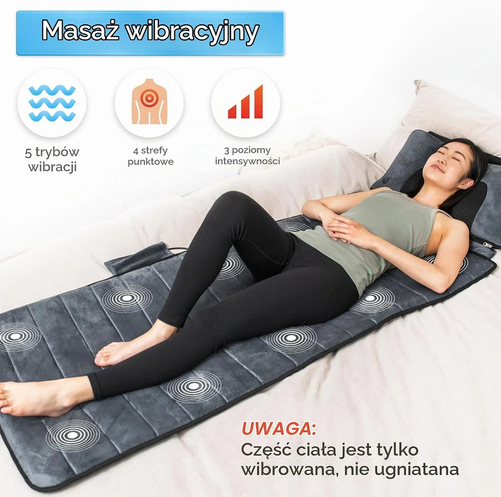 COMFIER masažinis kilimėlis su šildymu, 10 vibracinių variklių, 3603U