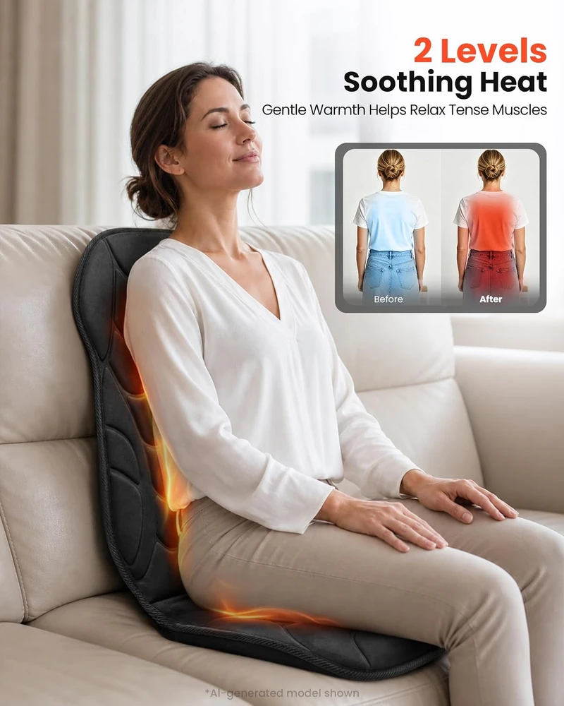 COMFIER masažinis sėdynės kilimėlis su šildymu ir vibracija CF-2402-EU