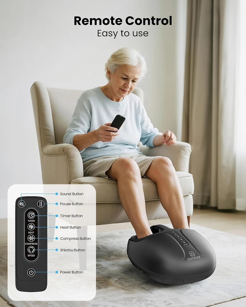 COMFIER Shiatsu pėdų masažuoklis su šildymu ir nuotolinio valdymo pultu CF-5306-EU