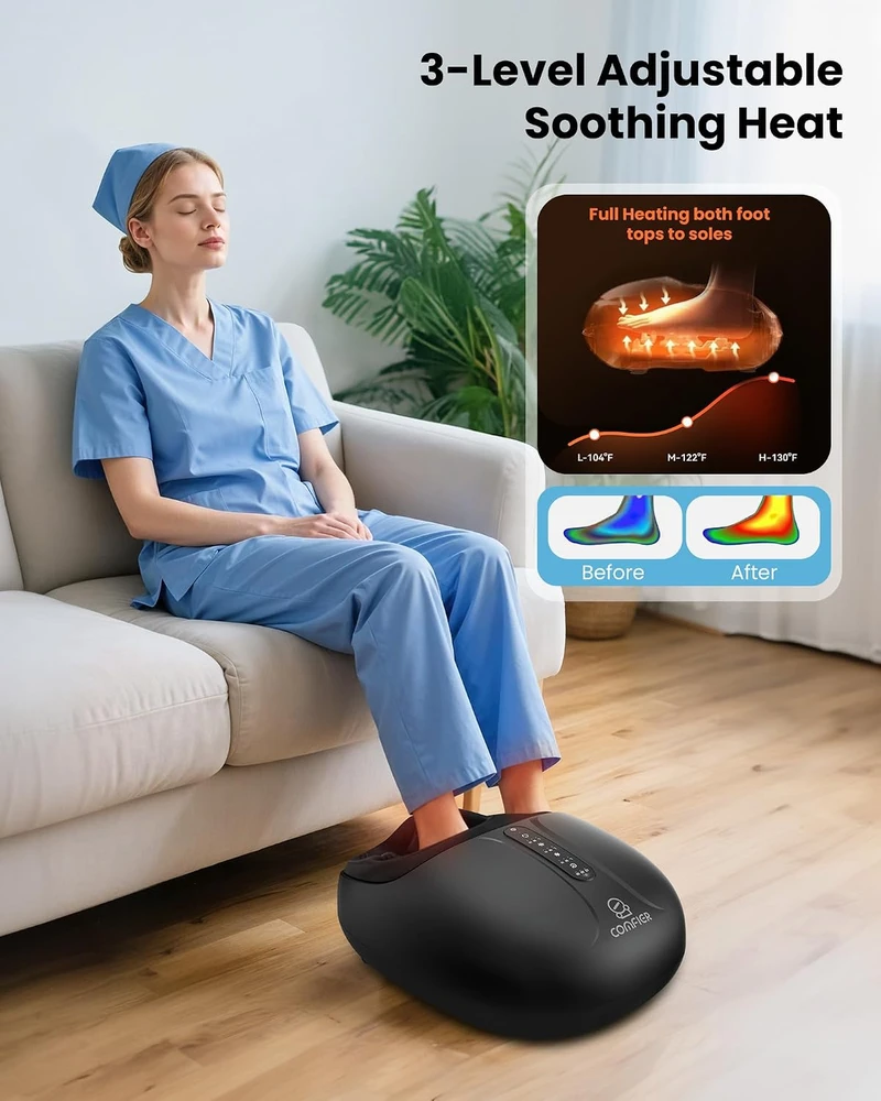 COMFIER Shiatsu pėdų masažuoklis su šildymu ir nuotolinio valdymo pultu CF-5306-EU