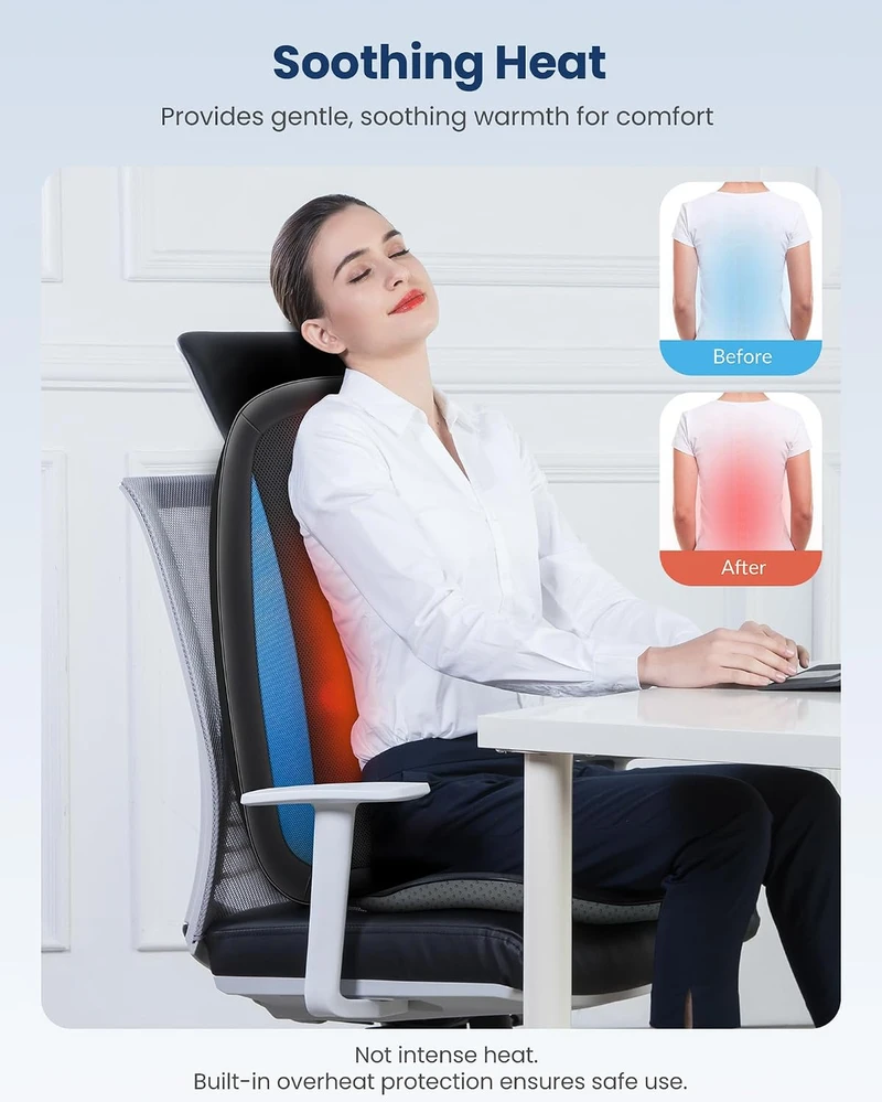 Comfier šiacu masažinis sėdynės įdėklas su šildymu ir vibracija, CF-2606MC-VC-2