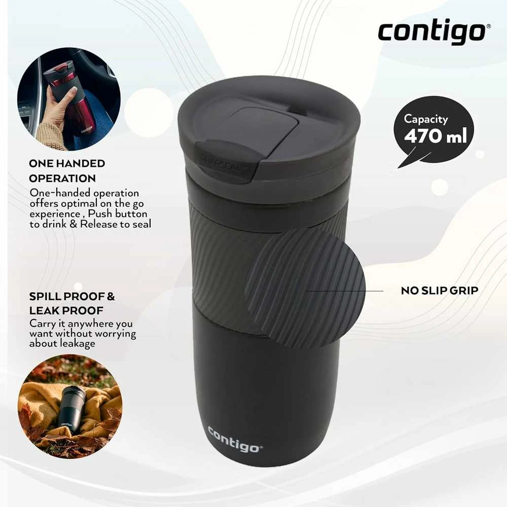 Contigo Huron Snapseal kelioninis puodelis 470 ml, juodas
