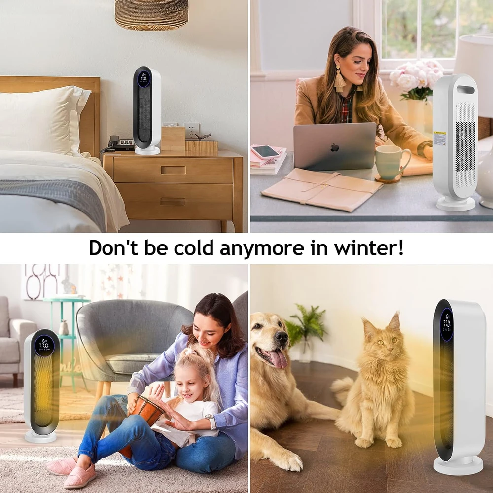 COOCHEER keraminis termoventiliatorius 2000 W su 100° osciliacija ir nuotoliniu valdymu V*5561*DEN