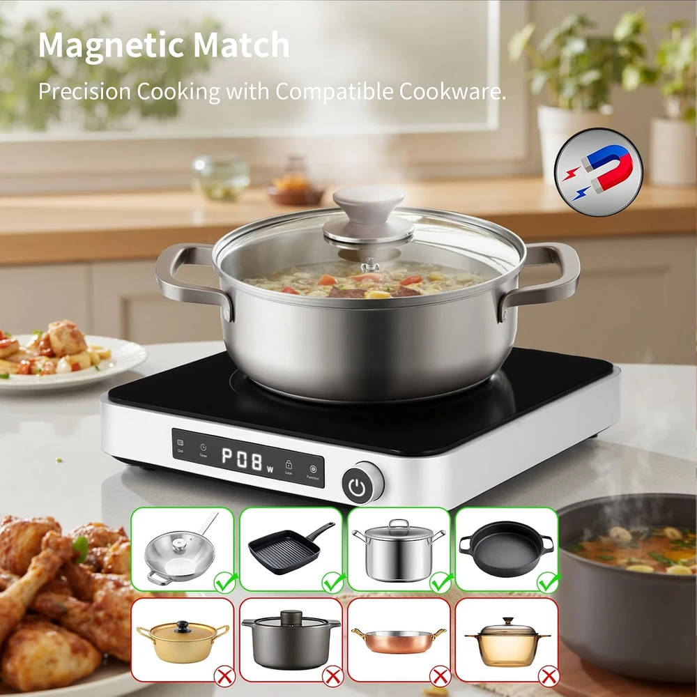 COOKTRON indukcinė kaitlentė su ketaus grilio plokšte 2000 W FS-IC011F