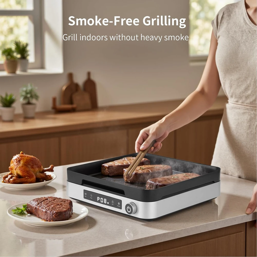 COOKTRON indukcinė kaitlentė su ketaus grilio plokšte 2000 W FS-IC011F