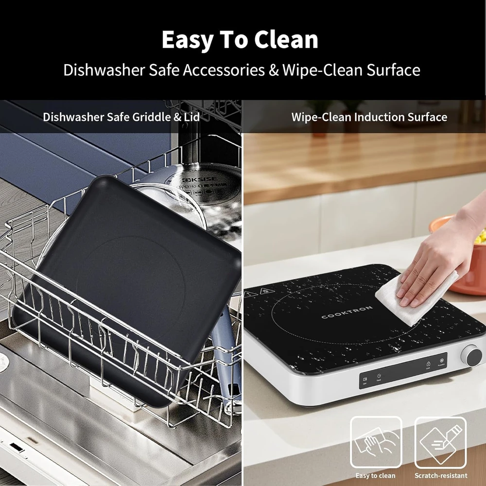 COOKTRON indukcinė kaitlentė su ketaus grilio plokšte 2000 W FS-IC011F