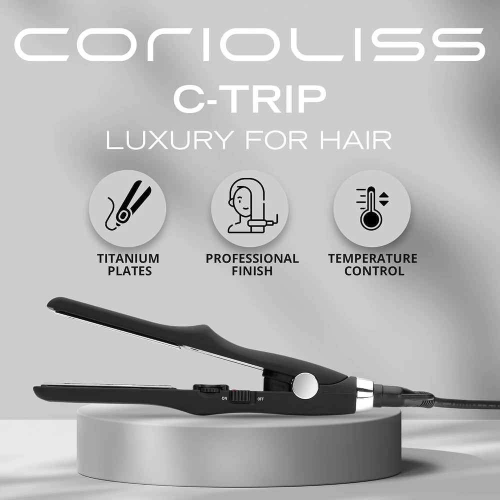 Corioliss mini plaukų tiesintuvas su titano plokštelėmis, 210 °C, C-TRIP