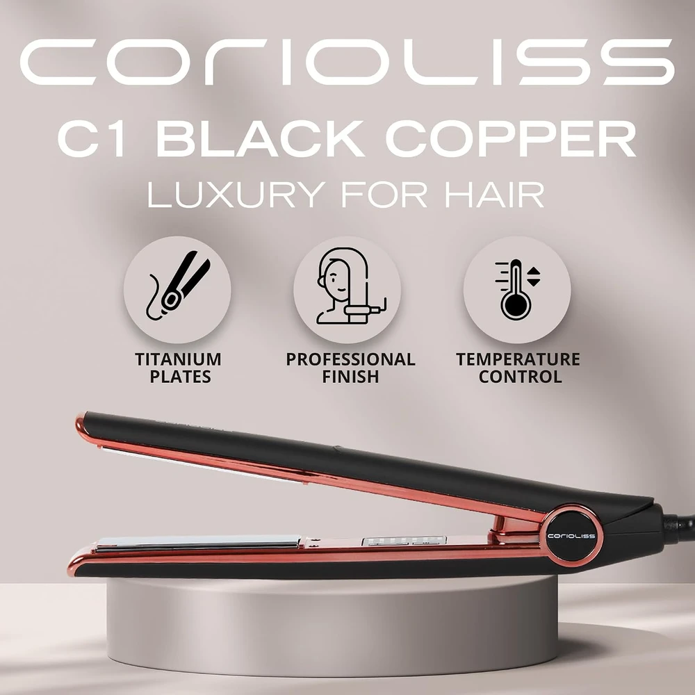 Corioliss plaukų tiesintuvas su titano plokštelėmis ir jonine technologija C1