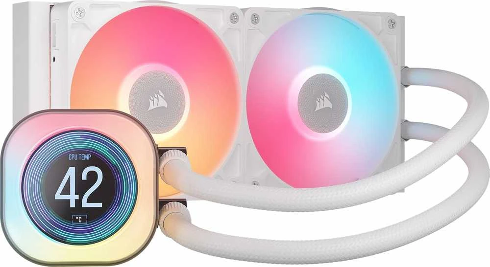 Corsair iCUE LINK Titan 240 RX LCD RGB CW-9061022-WW Baltas