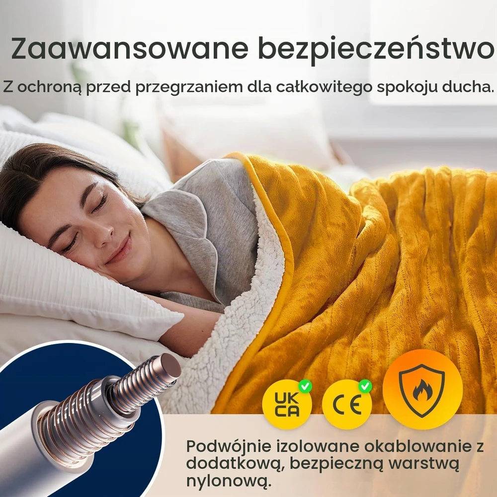 Cosi Home elektrinis šildomas pledas 180 x 130 cm, 10 šilumos lygių, CH-HT-06M-EU