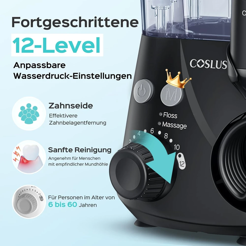 COSLUS burnos irigatorius su 600 ml išimamu vandens rezervuaru, 2 režimais, modelis E2