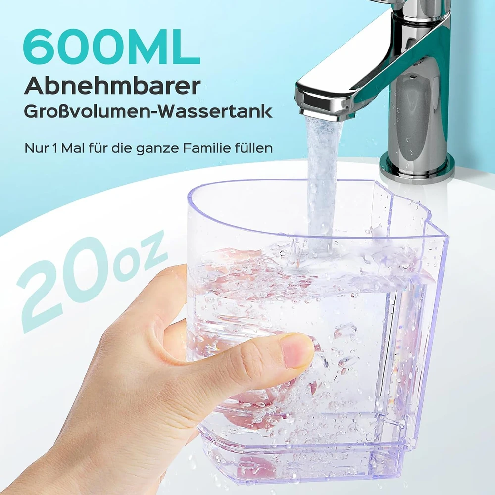 COSLUS burnos irigatorius su 600 ml išimamu vandens rezervuaru, 2 režimais, modelis E2