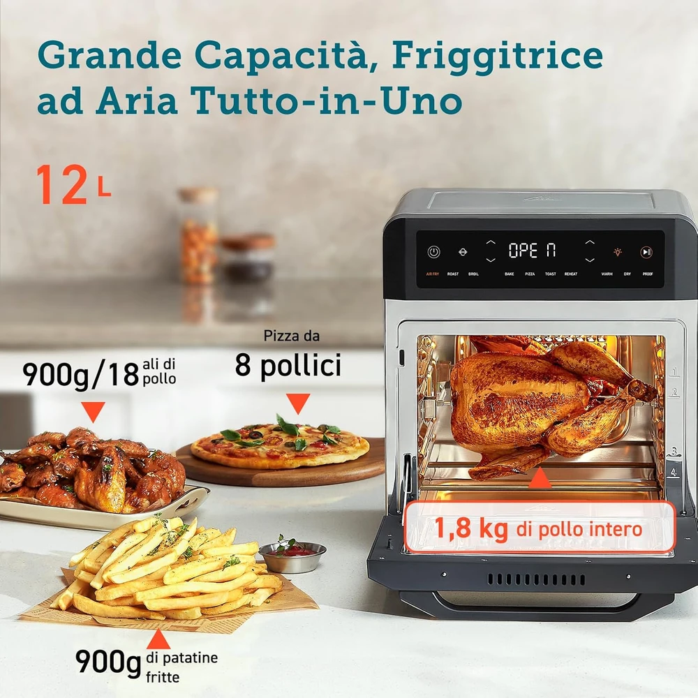 Cosori karšto oro gruzdintuvė-orkaitė 12 l, 1800 W, 11 programų, CAF-R121