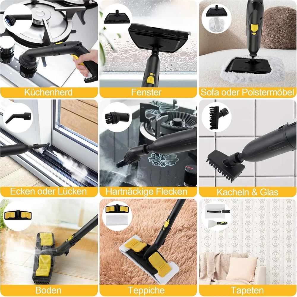 COSTWAY garinis valytuvas 2000 W, 5 bar, 1,8 l, iki 160 °C, QE32722DE-GM2Parent3