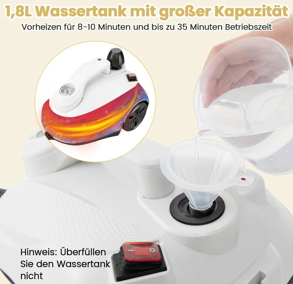 COSTWAY garinis valytuvas 2000 W, 5 bar, 1,8 l, iki 160 °C, QE32722DE-GM2Parent3
