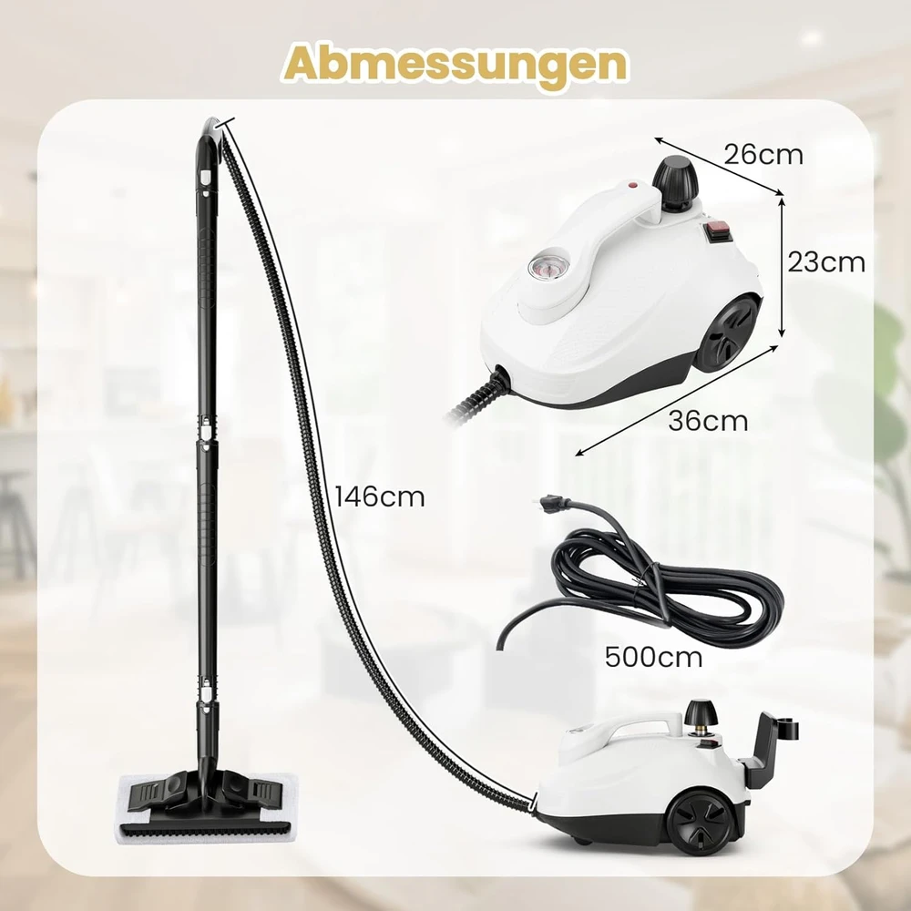 COSTWAY garinis valytuvas 2000 W, 5 bar, 1,8 l, iki 160 °C, QE32722DE-GM2Parent3