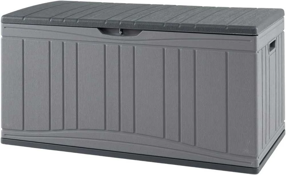 COSTWAY lauko sandėliavimo dėžė 300 l, HDPE, su dangčiu, sėdima vieta, 114 × 55 × 61 cm, ZB34073DE