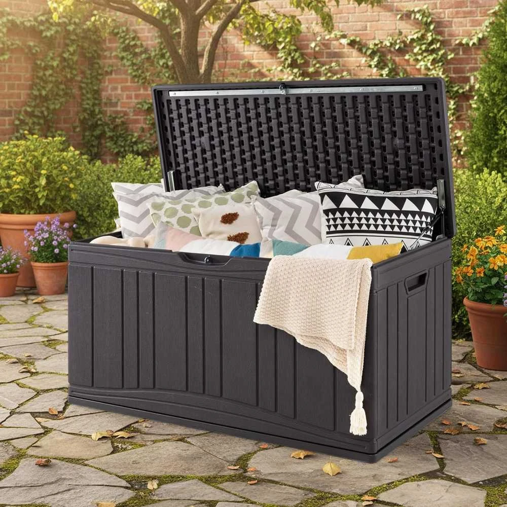 COSTWAY sodo dėžė 300 l, atspari orui, HDPE plastikas, 114 × 55 × 61 cm, ZB34073DE