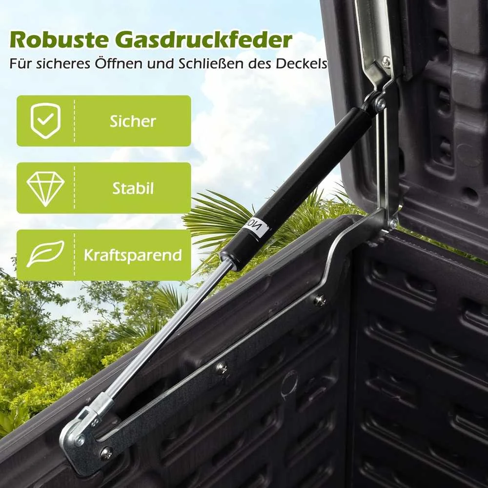 COSTWAY sodo dėžė 300 l, atspari orui, HDPE plastikas, 114 × 55 × 61 cm, ZB34073DE