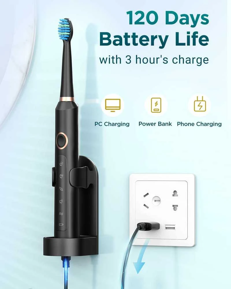 Coulax Pro Coulax Sonic elektrinis dantų šepetėlis, juodas