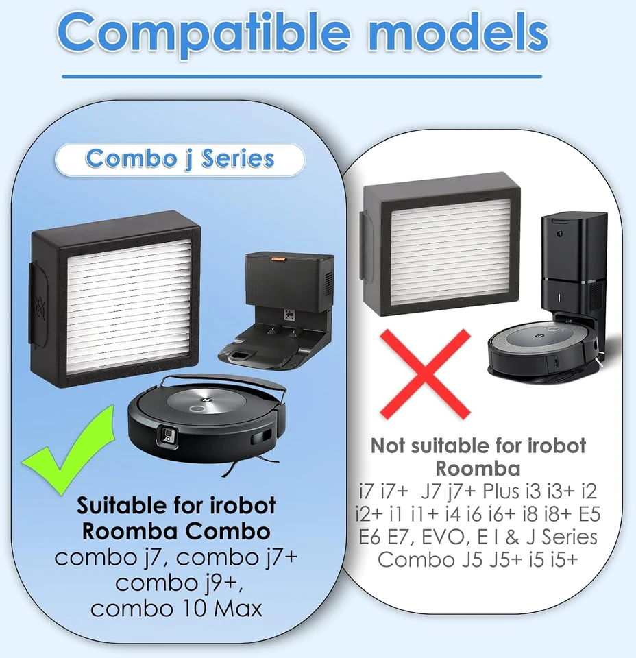 COWINORY HEPA filtrai iRobot Roomba Combo j7, j7+, j9+ ir 10 Max robotams, 7 vnt.