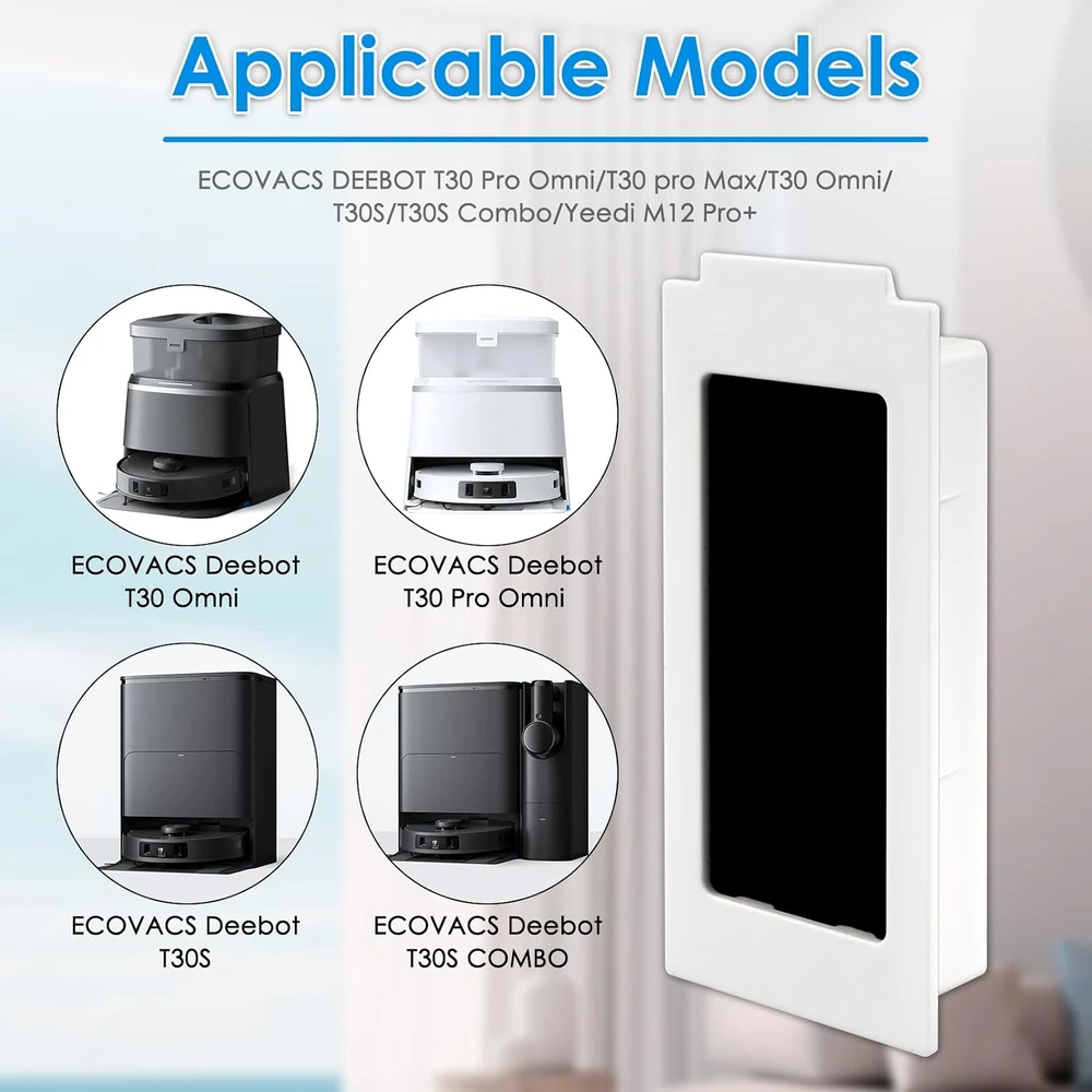 COWINORY HEPA filtrai robotams dulkių siurbliams ECOVACS DEEBOT T30 ir Yeedi M12 Pro+, 6 vnt.