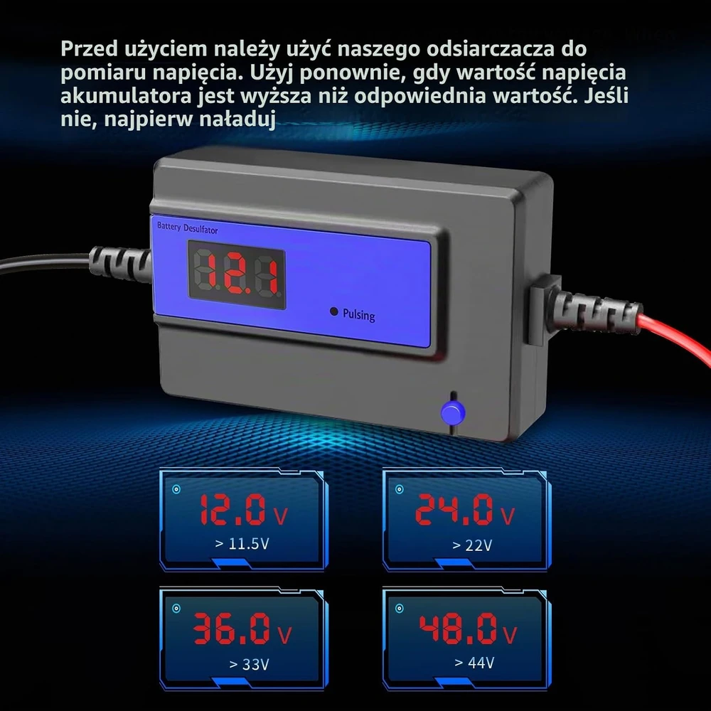 CPTDCL akumuliatoriaus desulfatavimo įrenginys 12–48 V, 400 Ah, 400AH Mėlynas