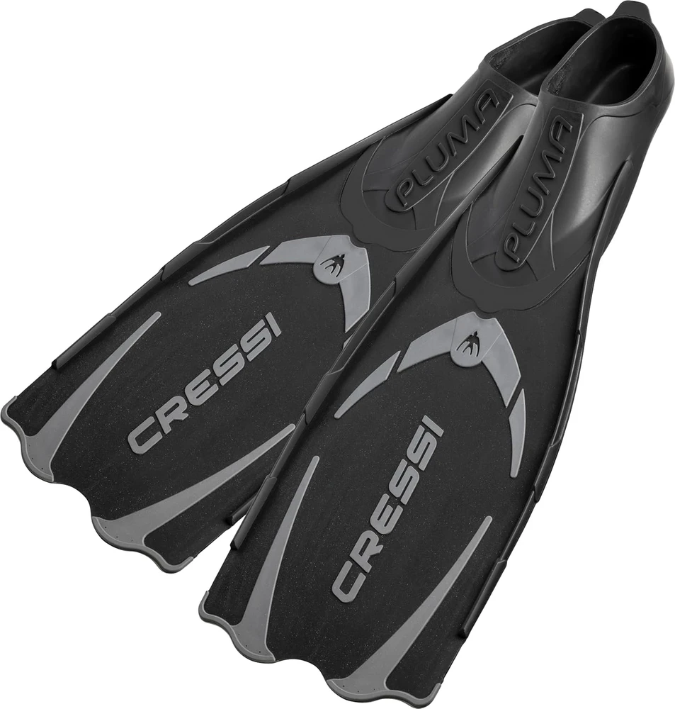 Cressi Pluma nardymo plaukmenys su polipropileno mentele, dydis 39/40, juoda/sidabrinė