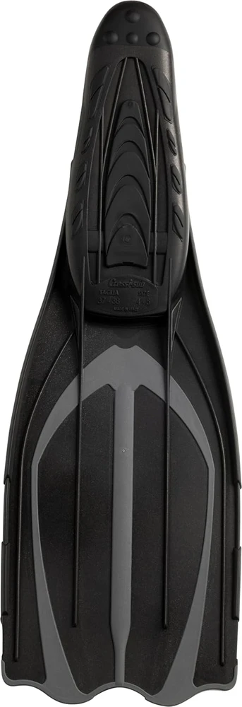 Cressi Pluma nardymo plaukmenys su polipropileno mentele, dydis 39/40, juoda/sidabrinė