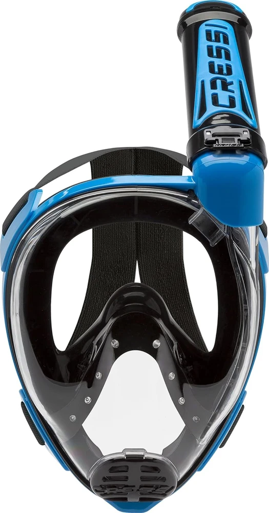 Cressi viso veido nardymo kaukė su vamzdeliu, silikonas, polikarbonato lęšis, S/M, juoda/mėlyna, XDT005020