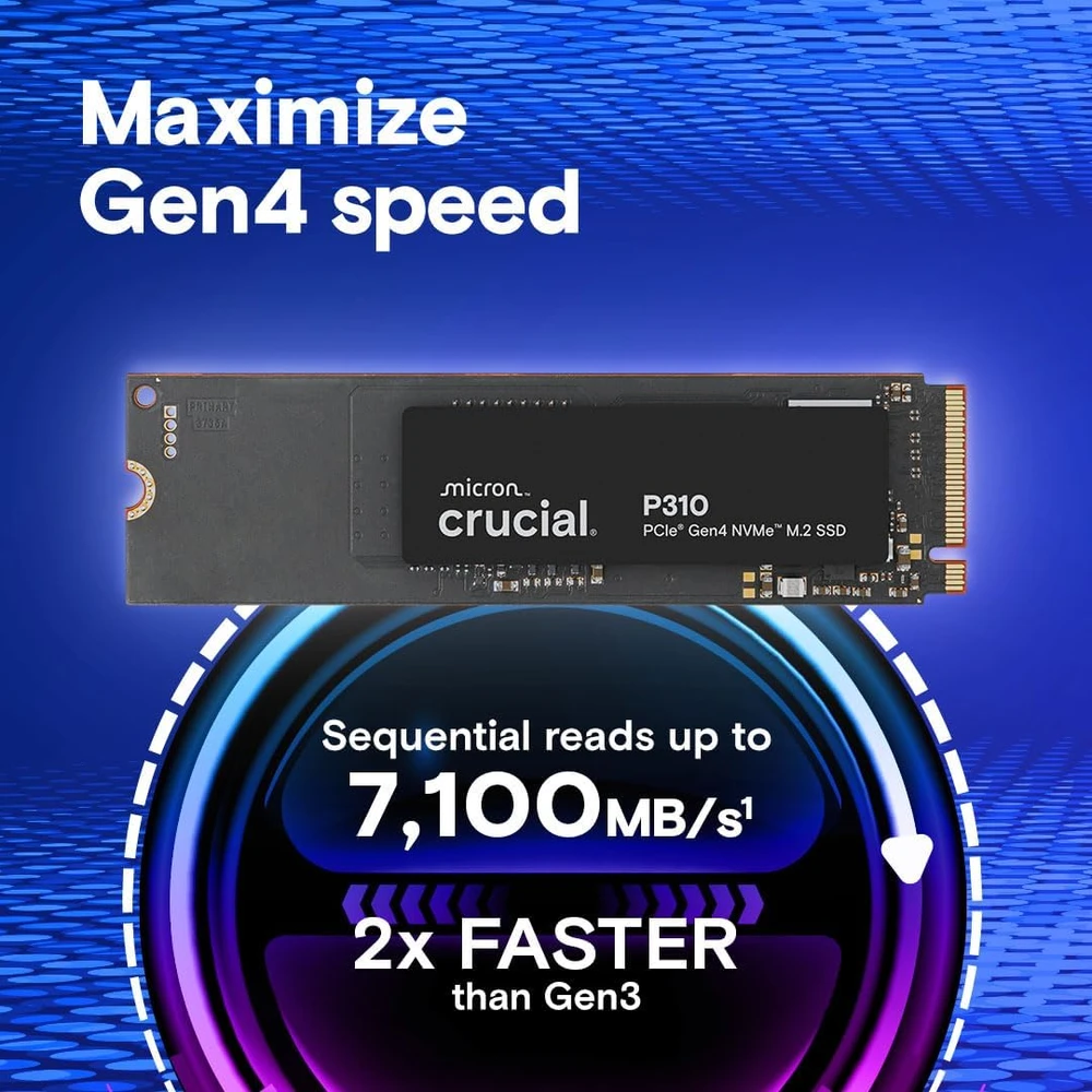 Crucial vidinis SSD diskas P310 1 TB M.2 2280 PCIe Gen4 NVMe CT1000P310SSD801