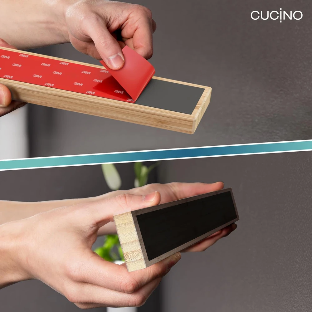 Cucino magnetinė juosta peiliams iš bambuko, 40 cm, Holder16_bamboo2