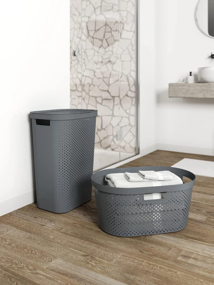 Krepšys Curver Infinity Recycled 60 l tamsiai pilkas skalbinių krepšys