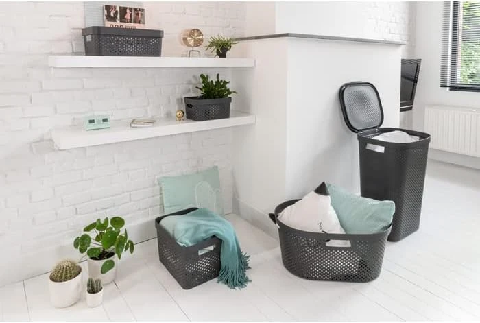 Krepšys Curver Infinity Recycled 60 l tamsiai pilkas skalbinių krepšys