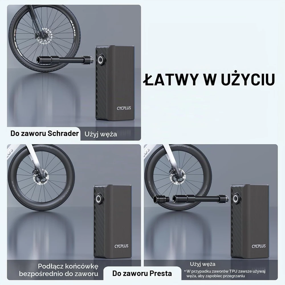 CYCPLUS elektrinė dviračio pompa 120 PSI, 2000 mAh, automatinis sustabdymas, A3 Mini