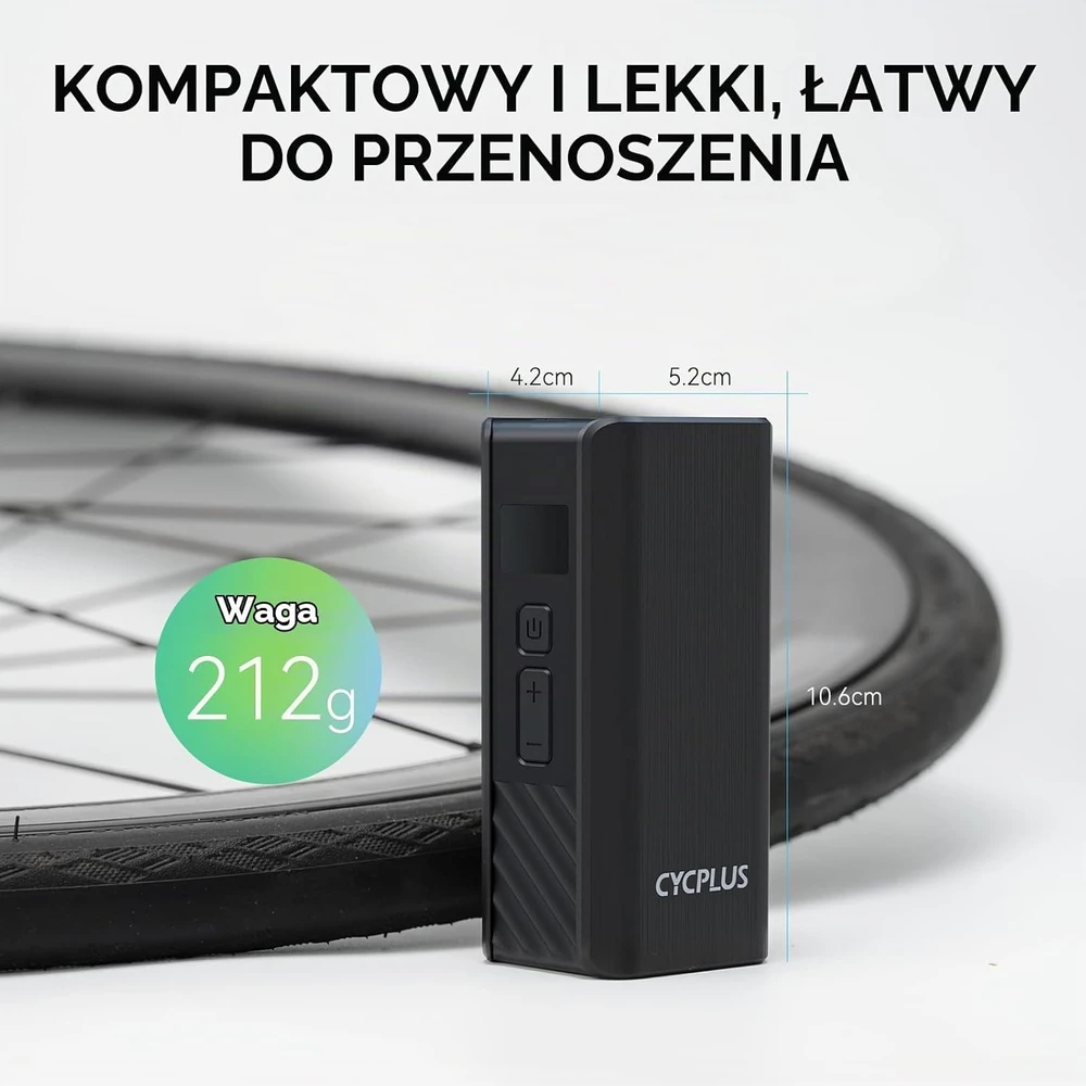 CYCPLUS elektrinė dviračio pompa 120 PSI, 2000 mAh, automatinis sustabdymas, A3 Mini