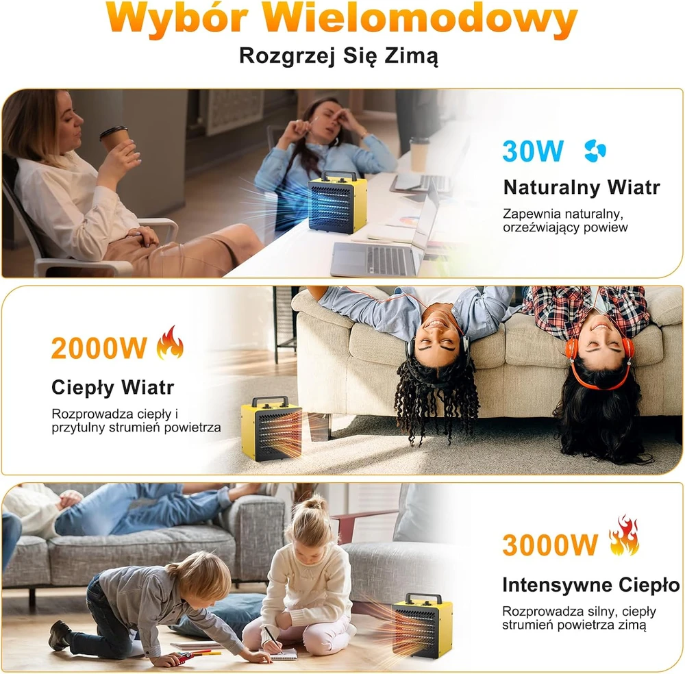 DAHTEC keraminis ventiliatorinis šildytuvas 3000 W su termostatu BGP2305-30
