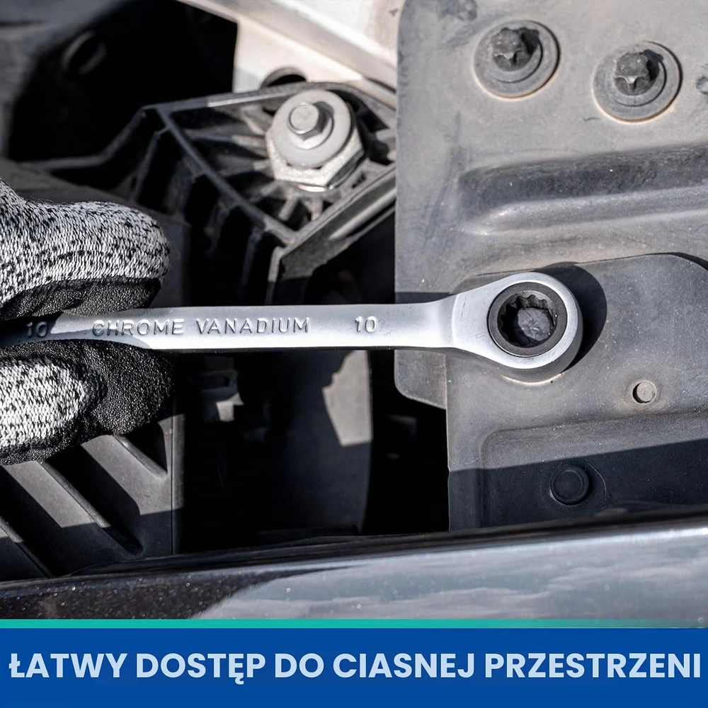 DAKCOS kombinuotų veržliarakčių su reketu rinkinys 6–19 mm, 12 vnt., RMS-MIX