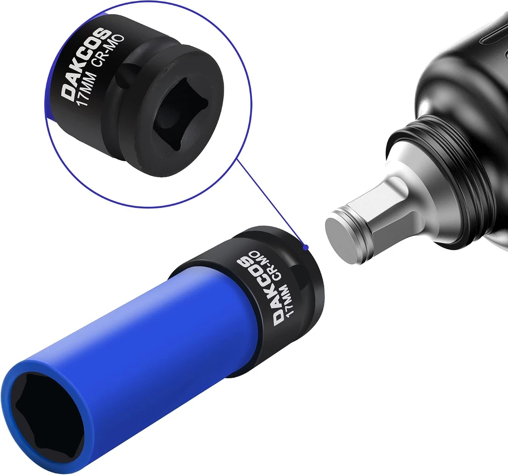 DAKCOS smūginė galvutė ratų veržlėms 17 mm, 1/2 col., 85 mm KSS17