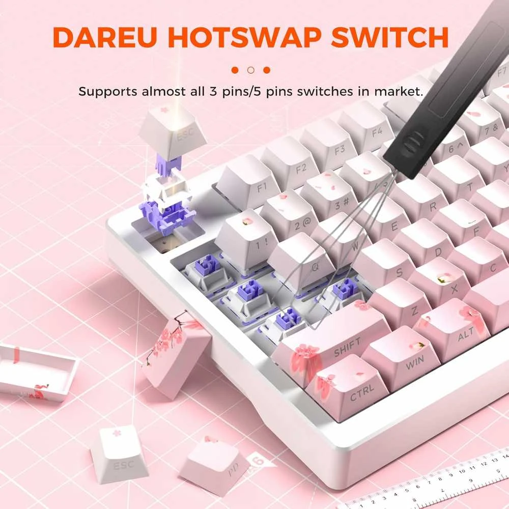 Dareu EK75 Pro RGB belaidė klaviatūra (juoda)