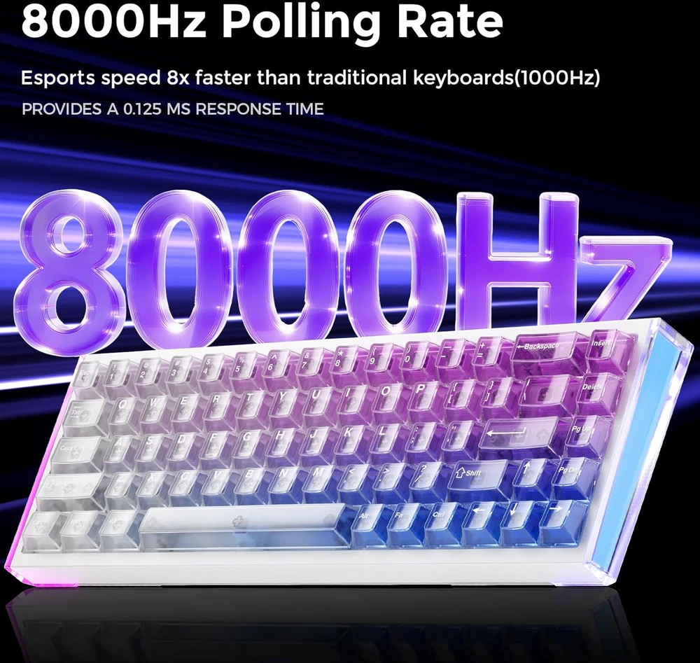 DAREU mechaninė žaidimų klaviatūra 65 %, 68 klavišai, Hall Effect, 8000 Hz, COOL68-AU