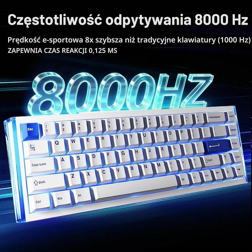 DAREU žaidimų klaviatūra COOL68-BW, 68 klavišai, magnetiniai jungikliai, 8000 Hz